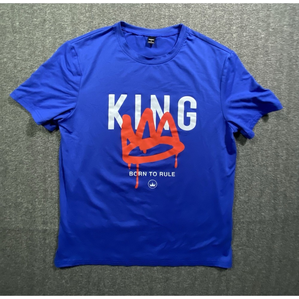 Manfinity Royal Blue King Graphic Short Sleeve T Shirt Mens Size L